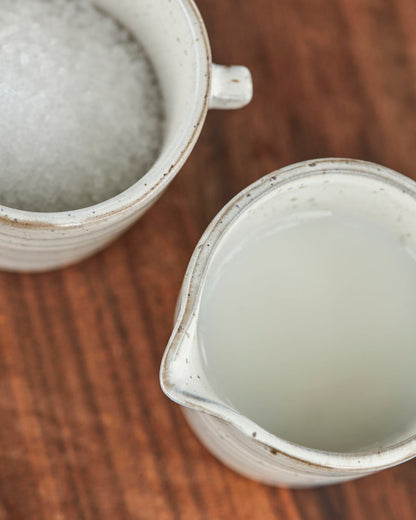 Milch- und Zuckerset Pion, Grau/weiß