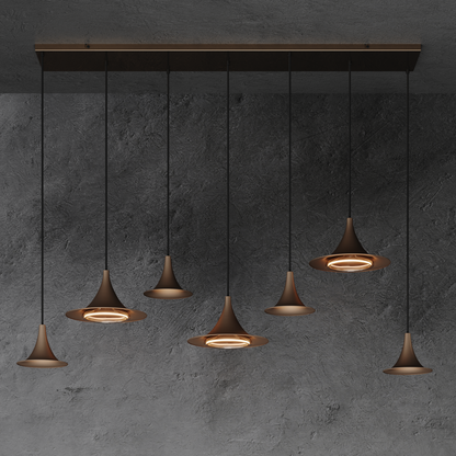 6730 - Arezzo Pendelleuchte Recht 145cm Platinum - 7 Lichter