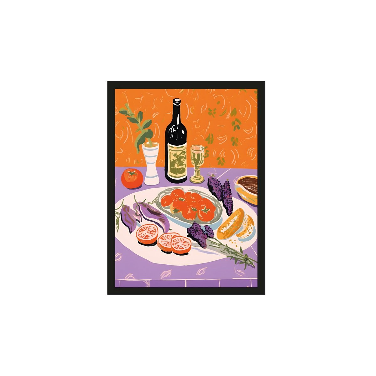 Poster Mediterranean Table, inkl. Rahmen