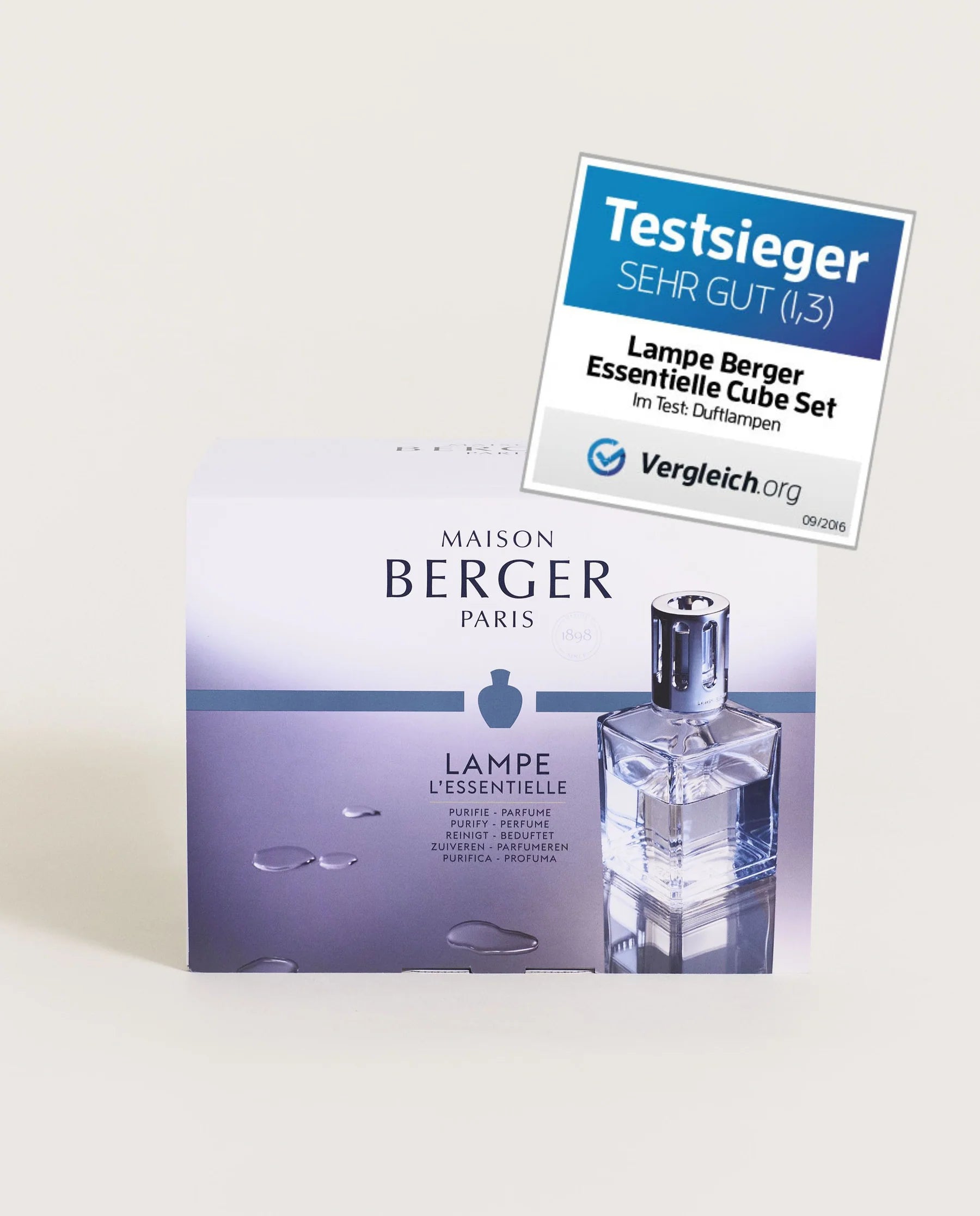 Lampe Berger Essentielle Cube mit Duft Ocean Breeze (250 ml) &amp; AIR PUR Neutral (250 ml)