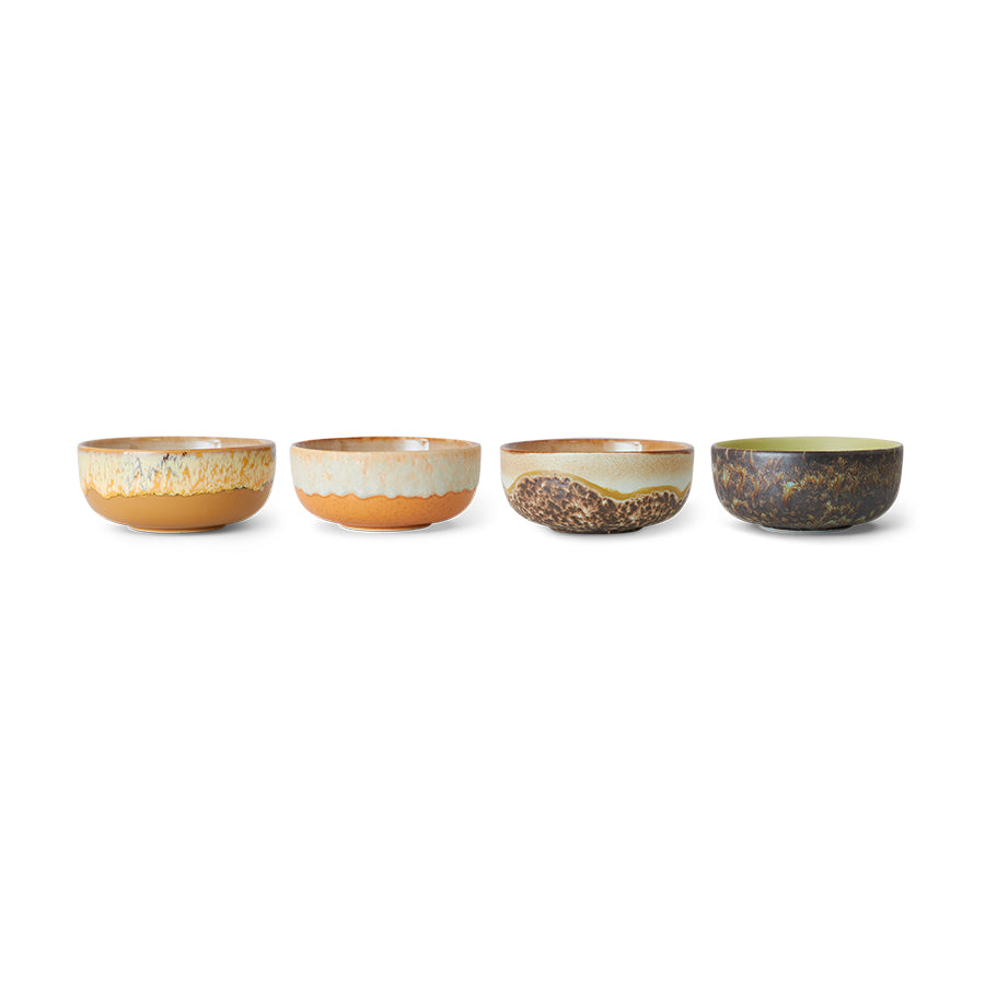 Keramik 70ern Schüssel Tapas Bowls Drift, Set of 4