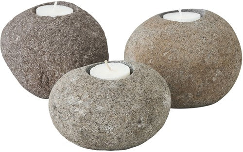 Kerzenhalter Riverstone, Set von 3